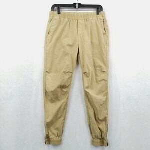 Roots Joggers Women‎ M Beige Hemp Cotton Gusseted Pull On Leisure Casual Pants